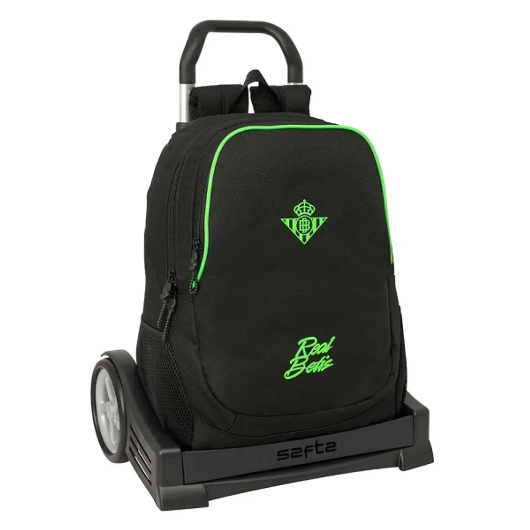 Safta Real Betis Balompie Mochila con Carro - Extraible - 23L - Portabotellas - Cremallera con Doble Tirador - Asa de Mano - Espalda Acolchada Antisud 1