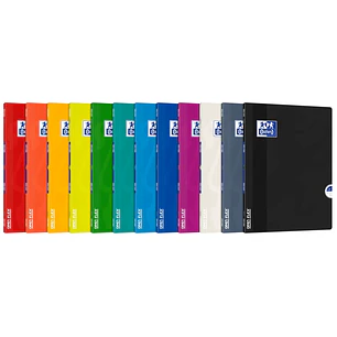 Oxford Openflex Libreta Grapada Tapa Plastico A4+ Seyes - Resistente Tapa de Plastico - Formato A4+ - Hojas con Lineas Seyes - con Margen