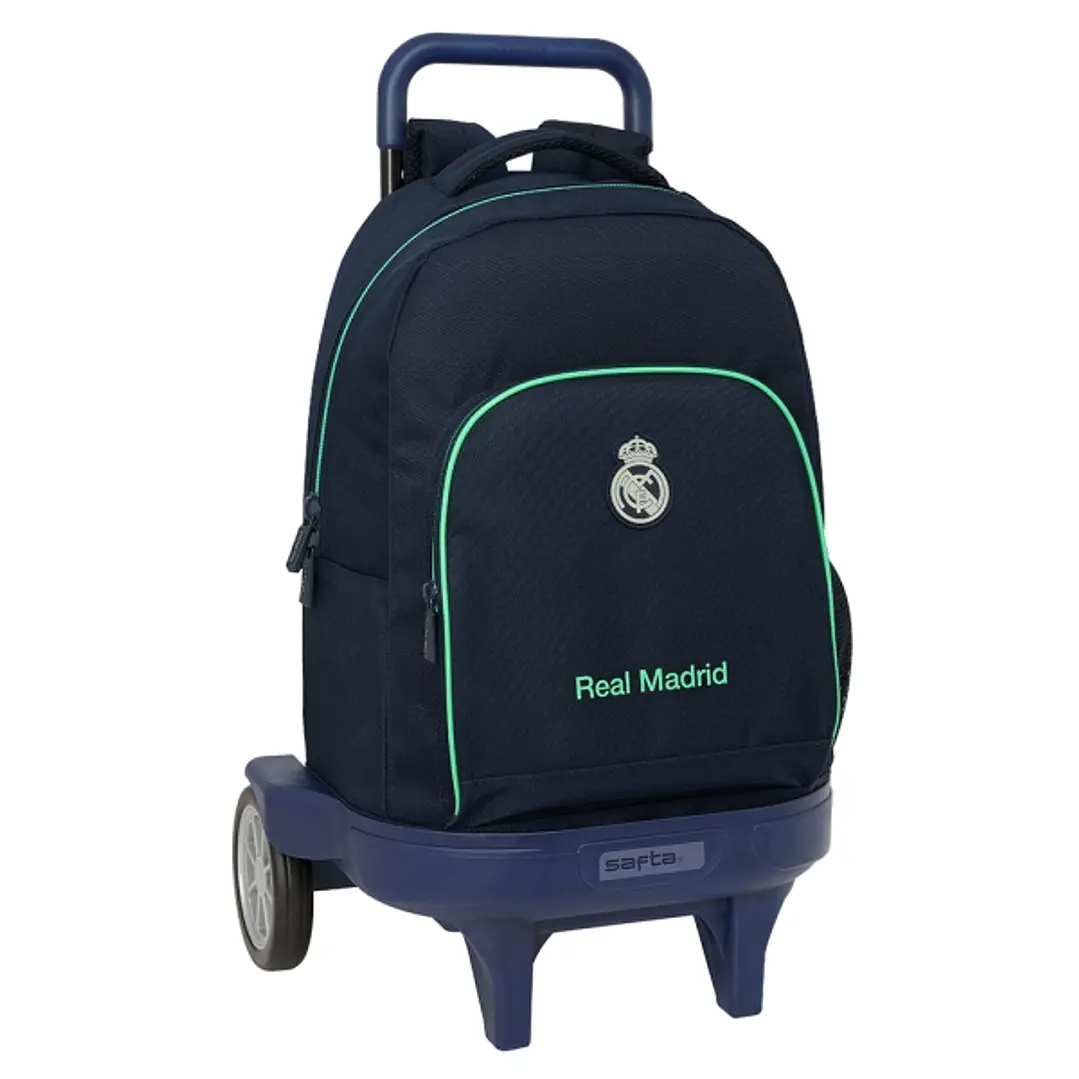 Safta Real Madrid 2ª Equipacion 25/26 Mochila con Carro - Portabotellas - Hombreras Acolchadas - Tarjeta ID - Bandeja PVC - Ruedas Antivibracion - 330 1