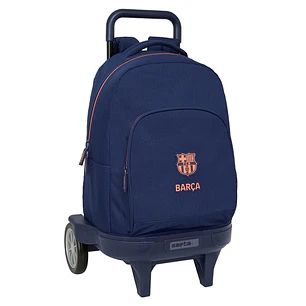Safta F.C.Barcelona 2ª Equipacion Mochila con Carro - Ruedas Antivibracion - Bolsillo Frontal - Portabotellas - Asa Acolchada - Tarjeta ID - Mochila E