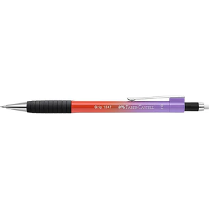 Faber-Castell Grip 1347 Flow Edition Punchy Melon Portaminas 0.7mm - Atractivo Diseño - Grip de Agarre - Goma de Borrar - Color Lila/Rojo Degradado