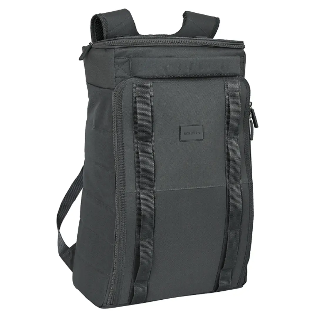 Safta Basic Mochila de Viaje - Doble Cremallera - Bolsillos Laterales de Red - Bolsillo Trasero - Hombreras Acolchadas - Asa de Mano - 32.67L - 330x18 1