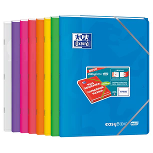 Oxford Easybook Max A4 Libreta Grapada - Tapa de Plastico Resistente - 1 Linea con 2 Margenes - 48 Hojas de Papel de Alta Calidad