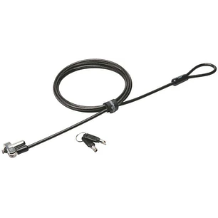 Kensington N17 Candado con Llave para Ordenadores Portatiles Dell - Cabezal Resistente - Tecnologia Hidden Pin - Cable de Acero Al Carbono - Plata