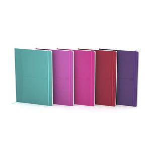 Oxford Signature A5 Cuaderno Cosido - Tapa de Goma Flexible - 80 Hojas Lisas - Colores Surtidos