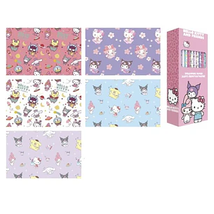 Safta Hello Kitty and Friends Expositor con 50 Rollos de Papel Regalo - Medidas del Rollo 70x200cm - 5 Patrones Diferentes - 30.5x71x15.5cm - Colores 