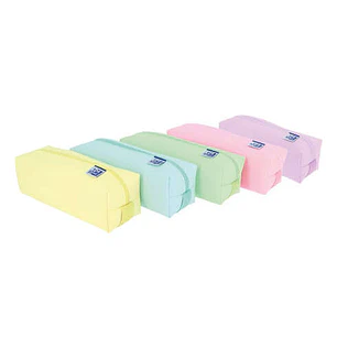Oxford Kangoo Live & Go Estuche Cuadrado Grande - Material Esponjoso - Goma Elastica para unirlo al Cuaderno - Colores Surtidos Pastel