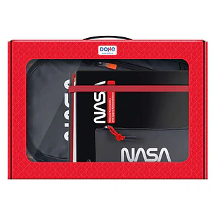 Dohe Pack Mochila, Carpeta y Portatodo Nasa Black - Maletin Regalo 365x515x105mm - Carpeta A4 Recambio - Mochila 3 Compartimentos Grande - Portatodo T