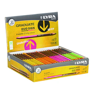Lyra Duo Pencils Expositor de 72 Lapices de Punta Doble - Redondo - Colores Surtidos