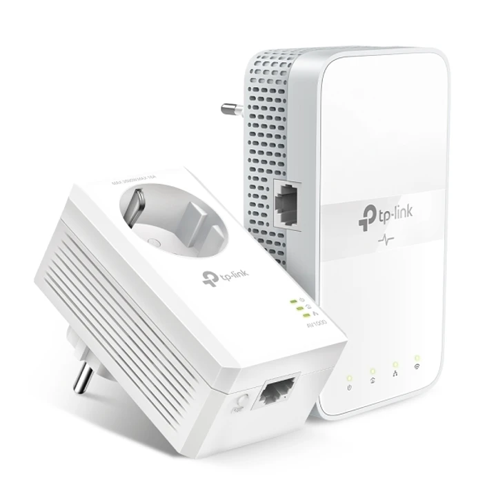 TP-Link TL-WPA7617 Pack de 2 Adaptadores Powerline - Velocidad hasta 1Gbps - Cobertura hasta 300m - Toma de Corriente Integrada - WiFi de Doble Banda  1