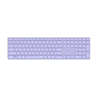 Rapoo E9800M Teclado Compacto Ultafino Inalambrico - Bluetooth y 2.4GHz - Base de Aluminio - Bateria Recargable Ecologica - Color Purpura