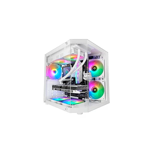 Mars Gaming MC-3TLITE Minitorre Ultracompacta - Ventilador de 120mm FRGB Integrado - Triple Cristal Templado - Soporte MicroATX/Mini-ITX - 4 Ranuras d