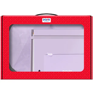 Dohe Serenity Pack de Mochila + Carpeta A4 Recambio + Portatodo Triple - Todo en un Maletin Perfecto para Regalo - Color Morado