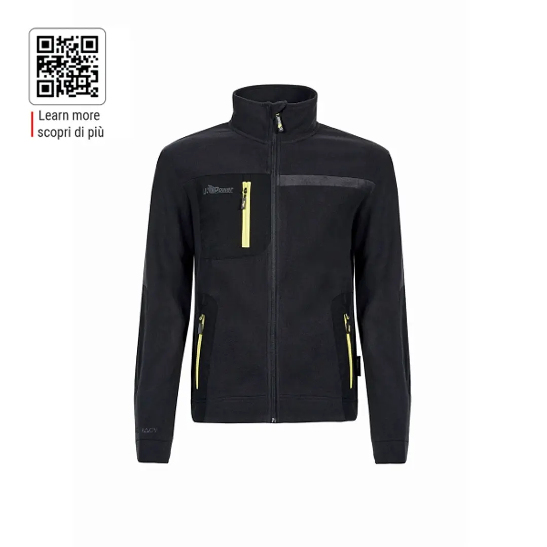 Upower Venus Sudadera Polar con Cremallera - Talla 2XL - Alta Transpirabilidad, Acabados Hot Press, Tres Bolsillos, Proteccion DPI1 - Color Negro Carb 1
