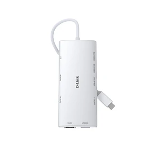 D-Link DUP-A01 Hub USB-C 10 en 1 - 3x USB-C, 2x USB-A, 2x HDMI 4K, 1x RJ45, 1x Lector SD, 1x Lector MicroSD, 100W - Color Blanco