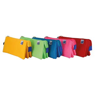 Oxford Kangoo Kids Estuche Triple Poliester - Tamaño Compacto 22x8x10cm - Diseño Divertido para Niños - Colores Surtidos