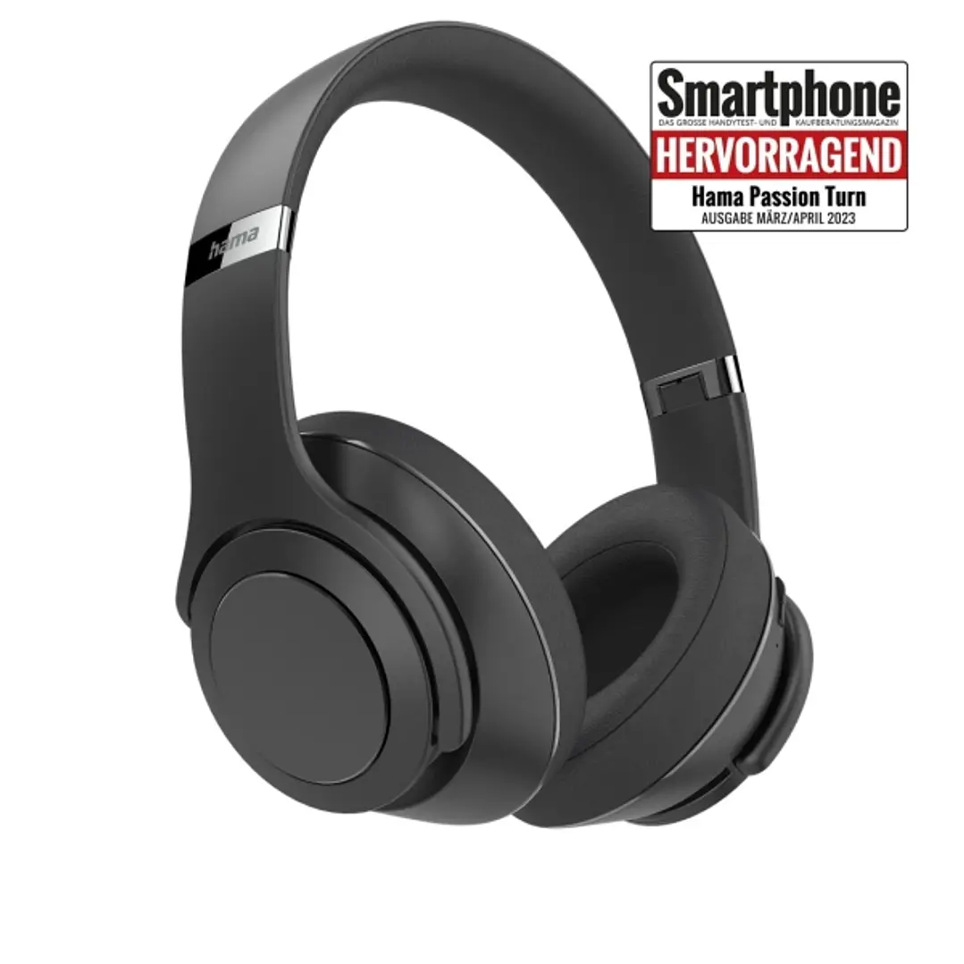 Hama Passion Turn Auriculares con Microfono Omnidireccional - Bluetooth - Radio 10m - Plegable - Diadema Ajustable - Asistente de Voz - Carga por USB- 1