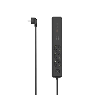 Hama Regleta Alimentacion con 6 Tomas - Cable 1.4m - 3x Schuko - 2x USB-C - 1x USB-A - Interruptor de Encendido - Enchufe Schuko en Angulo - Power Del
