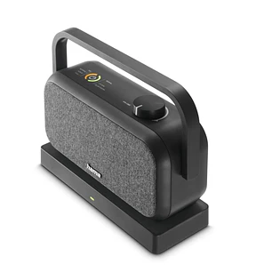 Hama Altavoz Portatil con Asa - Potencia 10W - Bluetooth - 2.4GHz - Estereo - Jack 3.5mm - Rango 10m - 22x18x8cm - Color Negro y Gris