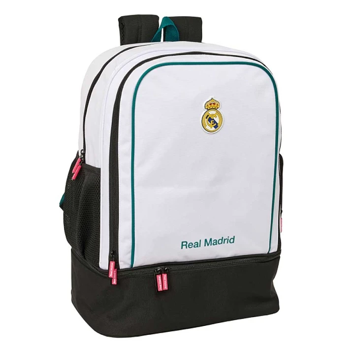 Safta Real Madrid Equipacion 26/27 Mochila - Bolsillo Frontal - Hombreras y Espalda Acolchada - Portabotellas - Cremallera con Doble Tirador - Asa de  1