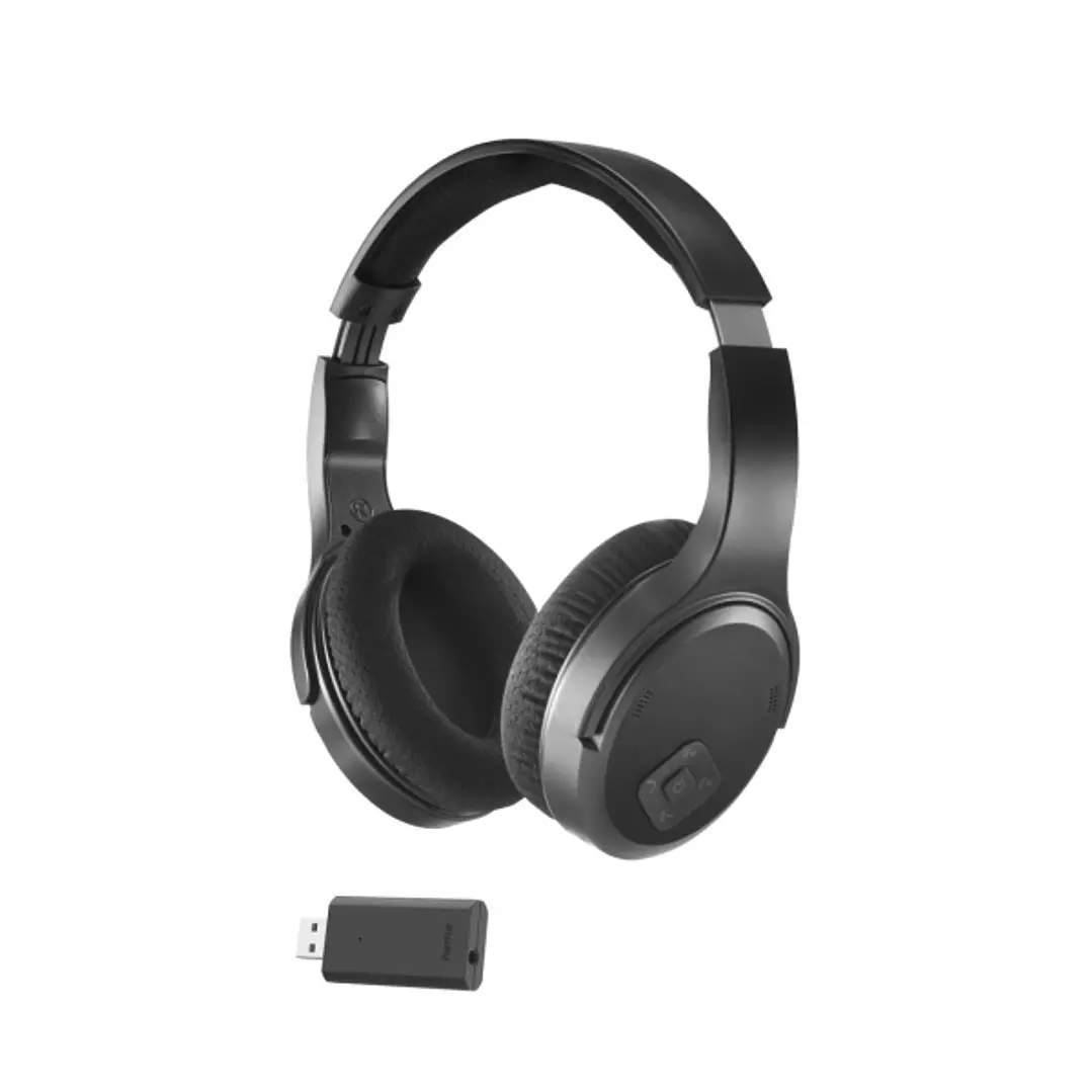 Hama Auriculares con Microfono Omnidireccional - Bluetooth - Autonomia hasta 16h - 2.4GHz - Diadema Ajustable - Rango 10m - Carga por USB-C - Color Ne 1
