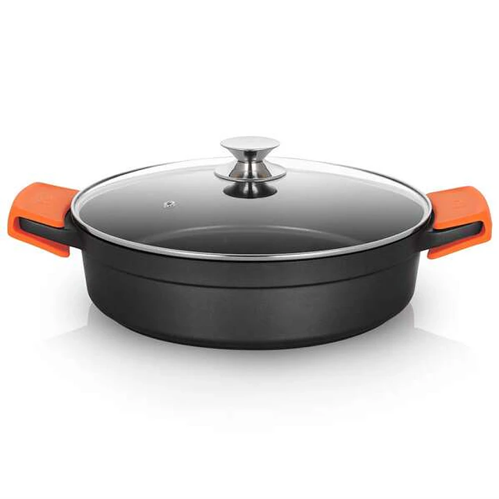 Orbegozo CDB 1032 Cacerola Baja - Aluminio Fundido Indeformable - Capacidad 5.9L - Asas de Silicona - Antiadherente Pfoa - Apta para Todo Tipo de Fueg 1