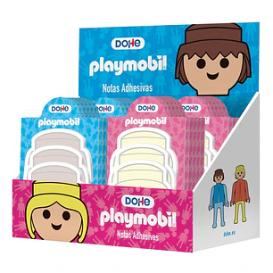 Dohe Playmobil Expositor con 32 Blocs de 25 Notas Adhesivas - Multisuperficie - Colores Surtidos