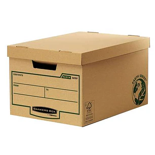Fellowes Bankers Box Earth Maxi Contenedor de Archivos - Montaje Manual - Carton Reciclado Certificacion FSC - Color Marron
