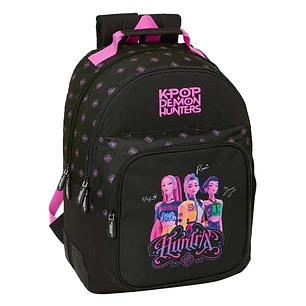 Safta K-Pop Demon Hunters Mochila - Adaptable a Carro - Bolsillo Frontal - Portabotellas - Cremallera con Doble Tirador - Asa de Mano - Hombreras y Es
