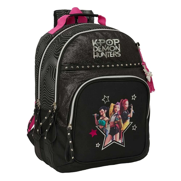 Safta K-Pop Demon Hunters Energy Mochila - Adaptable a Carro - Bolsillo Frontal - Portabotellas - Cremallera con Doble Tirador - Asa de Mano - Espalda 1