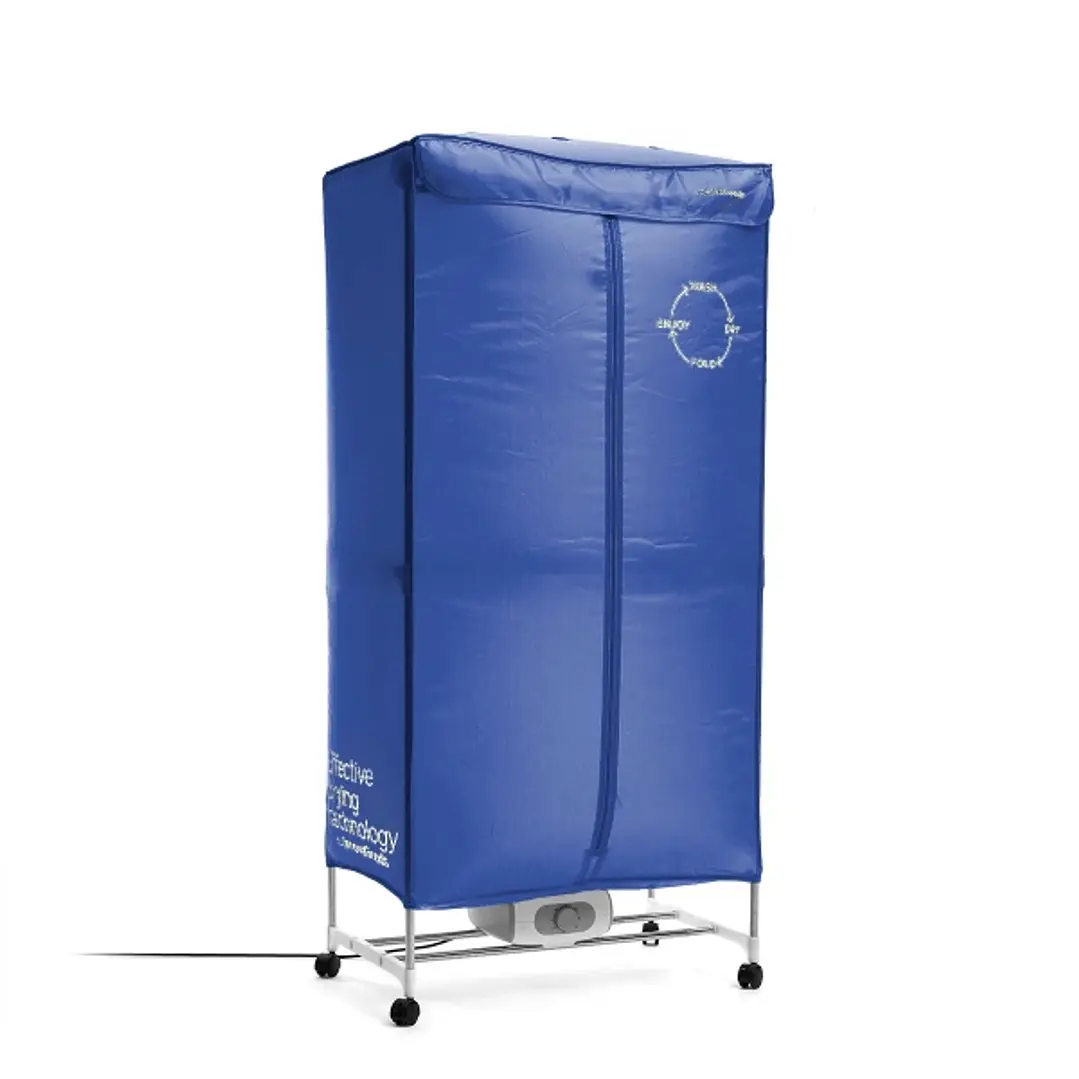 Innovagoods Dupledry Blue Secadora Electrica Portatil de 2 Alturas - 1200W - Capacidad 15kg - Cable 140cm - Temperatura hasta 70ºC - Acero Inoxidable  1