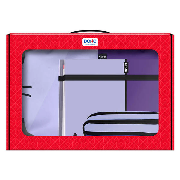 Dohe Pack Mochila, Carpeta y Portatodo Duo - Maletin Regalo 365x515x105mm - Carpeta A4 Recambio - Mochila 3 Compartimentos Grande - Portatodo Triple 1