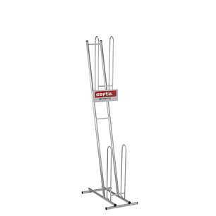 Safta Expositor de Carros Portamochilas - Ruedas Antivibracion - Sujecion Universal - Compacto Cerrado - Modelo Patentado. - 30x23x55cm - Color Acero