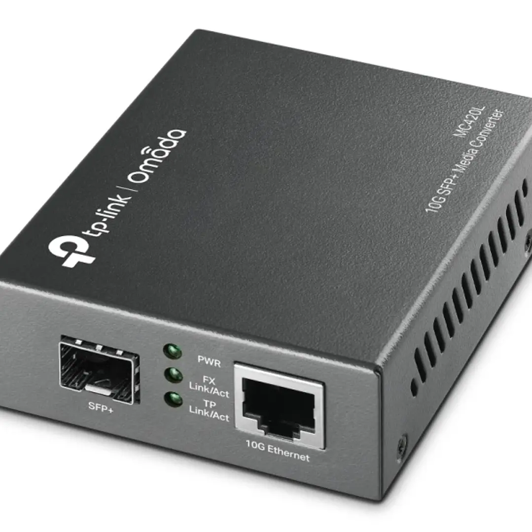 TP-Link Omada MC420L Convertidor de Fibra a RJ45 - Velocidad hasta 10Gbps - Auto Negociacion - Color Gris Oscuro 1