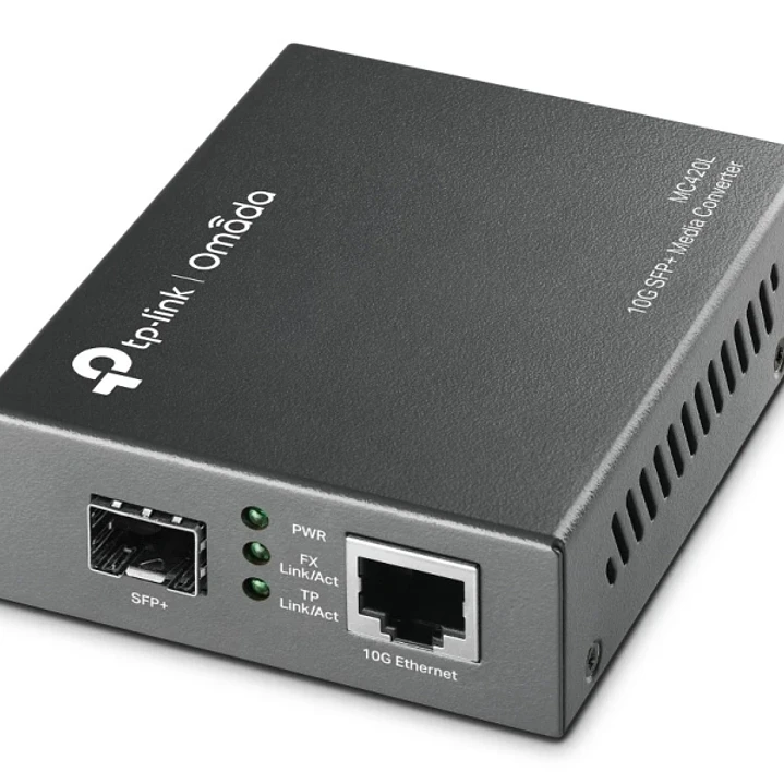 TP-Link Omada MC420L Convertidor de Fibra a RJ45 - Velocidad hasta 10Gbps - Auto Negociacion - Color Gris Oscuro 1