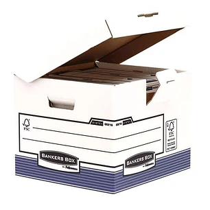 Fellowes Bankers Box Contenedor de Archivos - Tapa Fija - Montaje Automatico Fastfold - Carton Reciclado Certificacion FSC