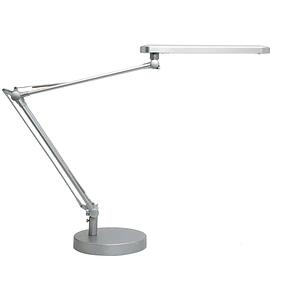 Unilux Lampara de Escritorio LED Mamboled - Diseño Moderno y Elegante - Luz LED de Bajo Consumo - Color Gris Metalizado - Ideal para Espacios de Traba