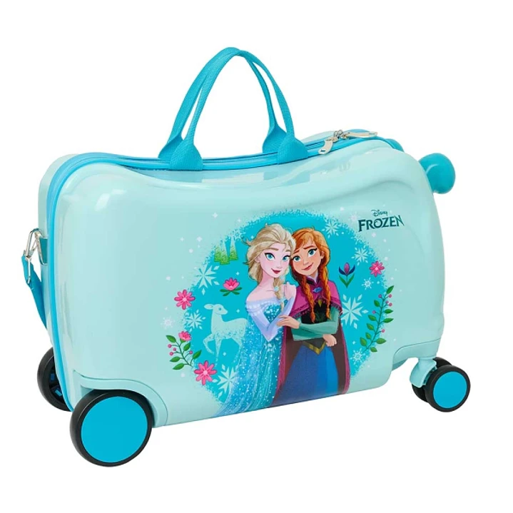 Safta Frozen Maleta Trolley Infantil - Reposapies - Bandolera Ajustable - Asas de Mano - Tiradores con Ranura para Candado - Interior Forrado - 44x27x 1