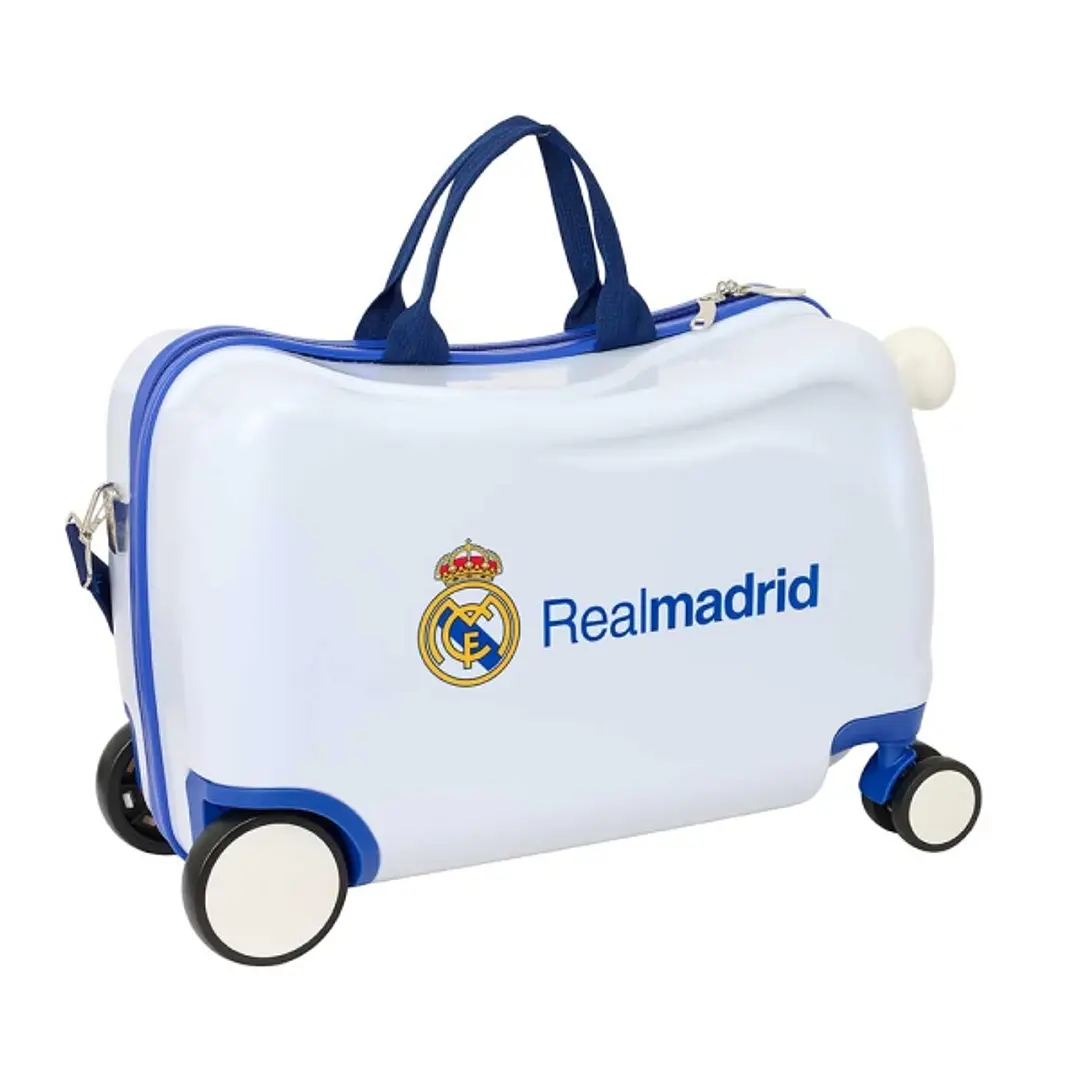 Safta Real Madrid Equipacion 26/27 Maleta Trolley Infantil - Reposapies - Bandolera Ajustable - Asas de Mano - Tiradores con Ranura para Candado - Int 1