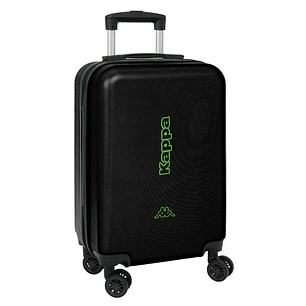 Safta Kappa Black Maleta Trolley de Cabina 20 - Seguridad con Candado - Interior Forrado - Cremallera - Cintas Elasticas PVC - Ruedas Giratorias - Aj