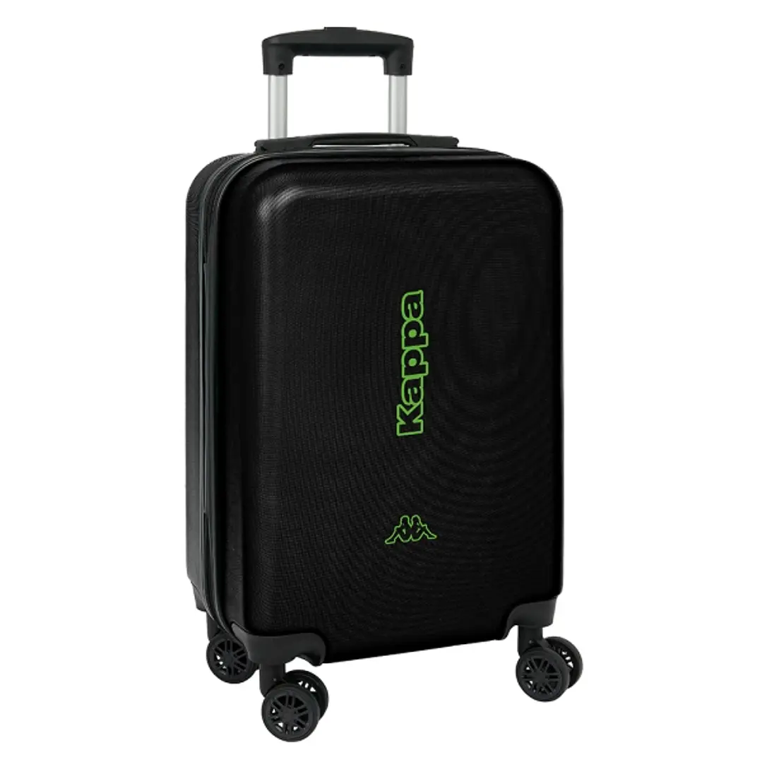 Safta Kappa Black Maleta Trolley de Cabina 20 - Seguridad con Candado - Interior Forrado - Cremallera - Cintas Elasticas PVC - Ruedas Giratorias - Aj 1