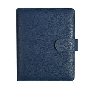Finocam Open Piel Andrea Agenda Organizador en Catalan - Anual 2026 - Formato 1000 - 205x43x249mm - Semana Vista en Vertical - Color Azul