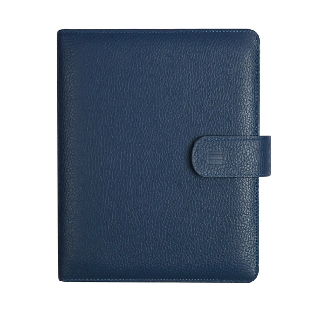Finocam Open Piel Andrea Agenda Organizador en Catalan - Anual 2026 - Formato 1000 - 205x43x249mm - Semana Vista en Vertical - Color Azul 1