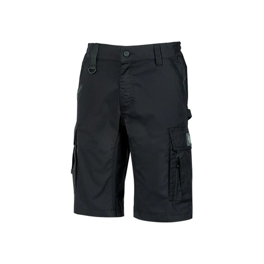 Upower Solaris Bermudas Cargo Funcionales - Talla L - Tejido Ripstop Elastico, Multibolsillos, Detalles Reflectantes, Proteccion Lumbar, Cierre Antira 1