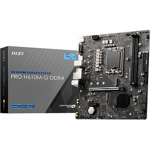 MSI Placa Base PRO H610M-G Intel 1700 2xDDR4 - HDMI, VGA, DP, M.2, USB3.2, MicroATX