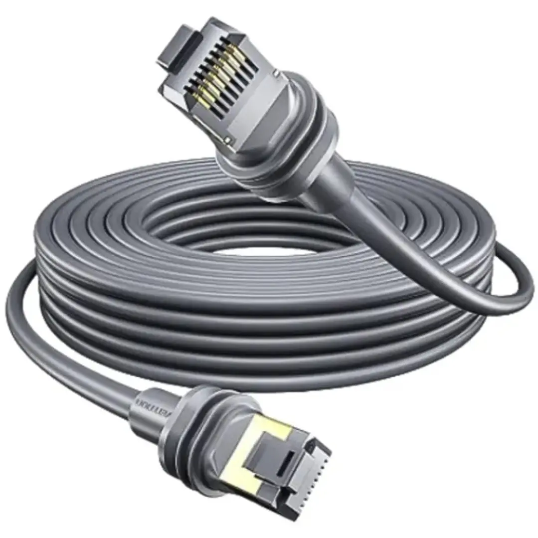 Vention Cable de Red Starlink Cat.7 - Longitud 50m - Contactos Chapados en Oro - Velocidad hasta 10Gbps - 26AWG - Cubierta de PVC - Color Gris 1