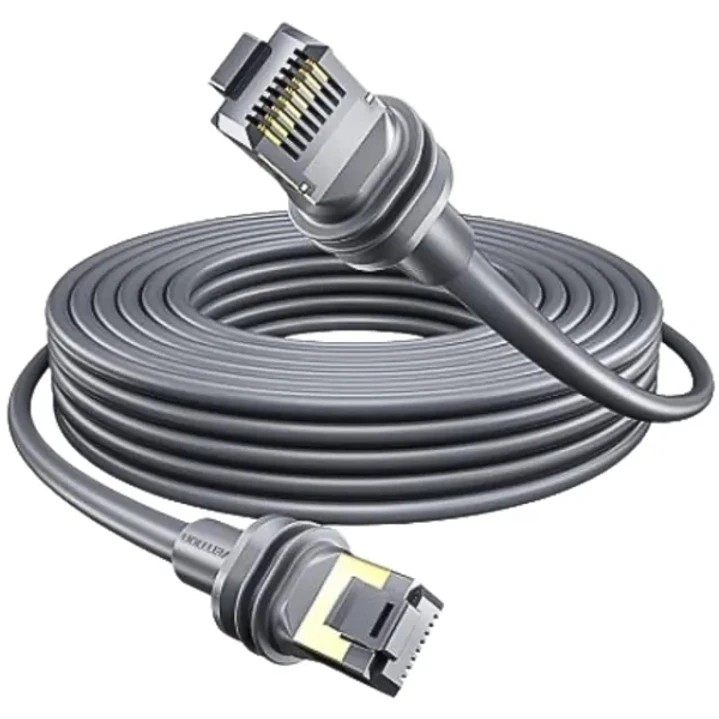 Vention Cable de Red Starlink Cat.7 - Longitud 50m - Contactos Chapados en Oro - Velocidad hasta 10Gbps - 26AWG - Cubierta de PVC - Color Gris 1