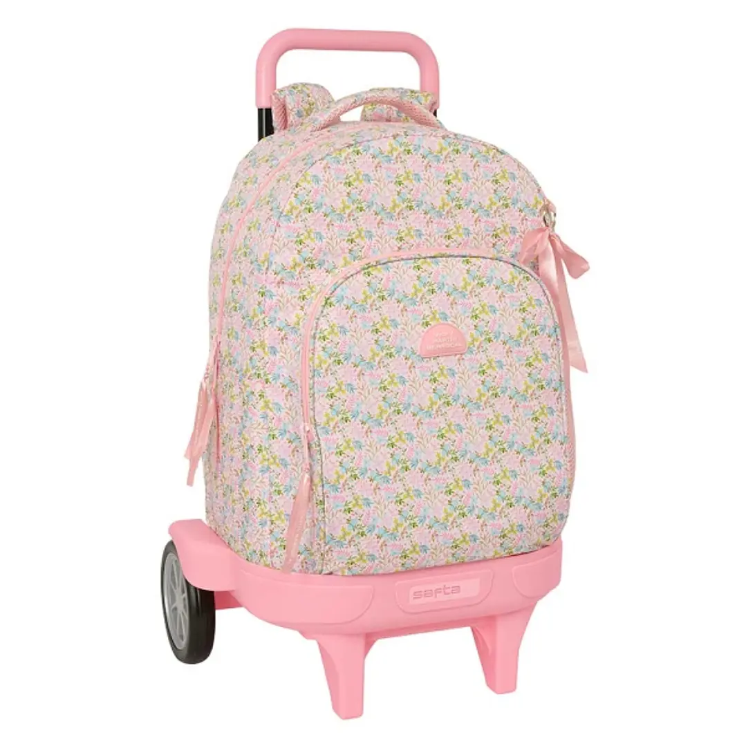 Safta VMB Mochila con Carro - 33L - Ruedas Antivibracion - Bolsillo Frontal - Portabotellas - Tirador Doble - Hombreras Acolchadas - Incluye Tarjeta I 1