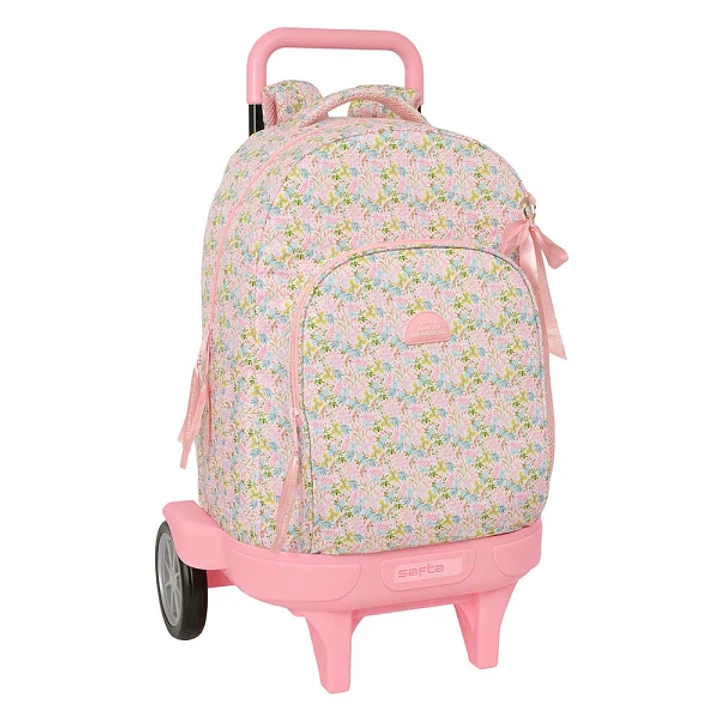 Safta VMB Mochila con Carro - 33L - Ruedas Antivibracion - Bolsillo Frontal - Portabotellas - Tirador Doble - Hombreras Acolchadas - Incluye Tarjeta I 1