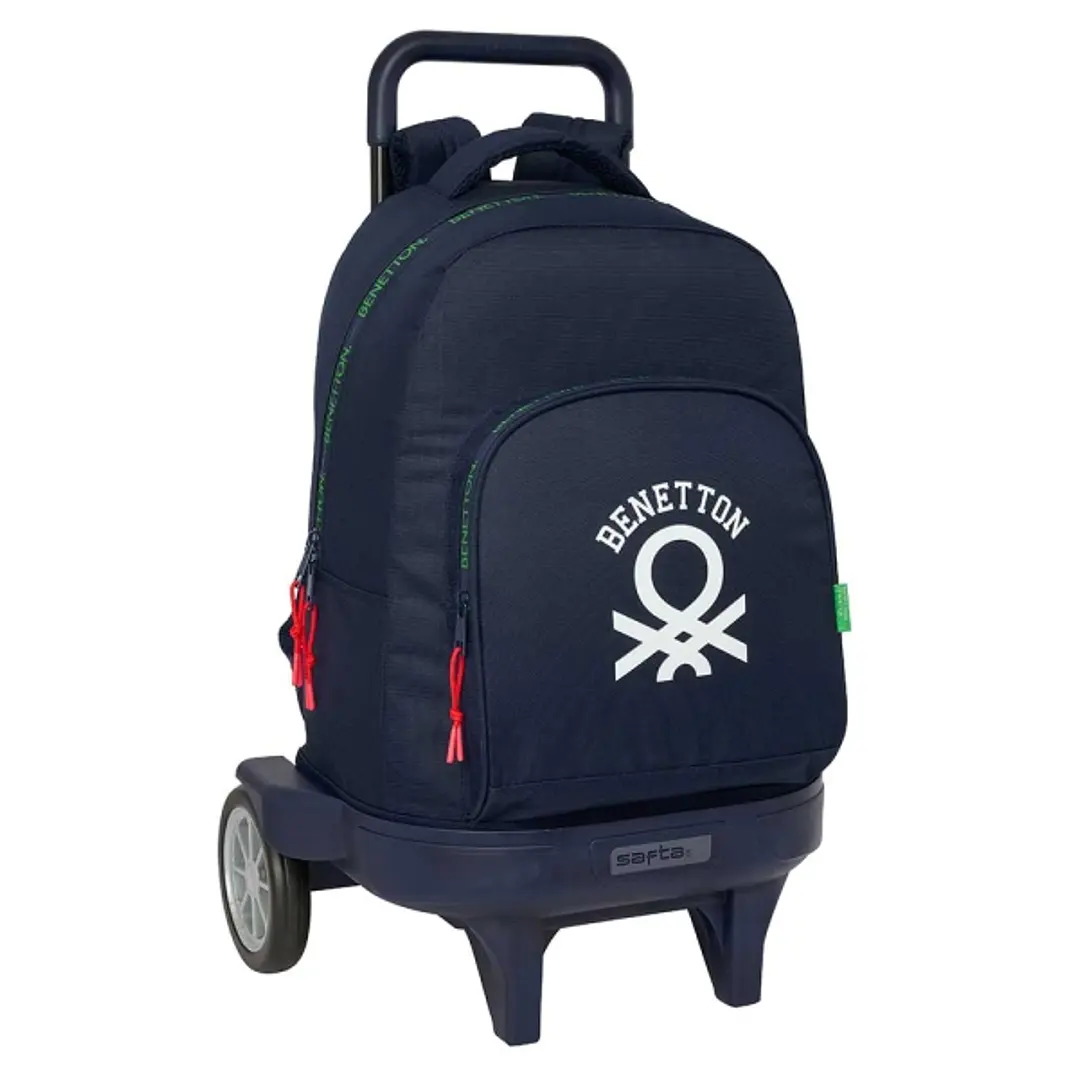 Safta Benetton Together Mochila con Carro - Bolsillo Frontal - Ruedas Antivibracion - Hombreras Acolchadas - Asa Acolchada - Tarjeta ID - Base Reforza 1